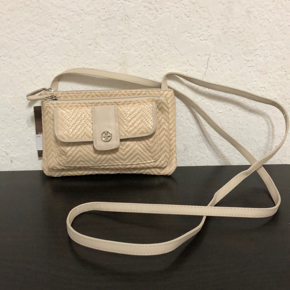 Giani Bernini Straw Crossbody BoneNatural